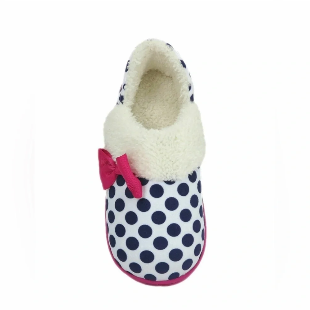 Wonder Nation Polka Dot Slippers with Pink Bow